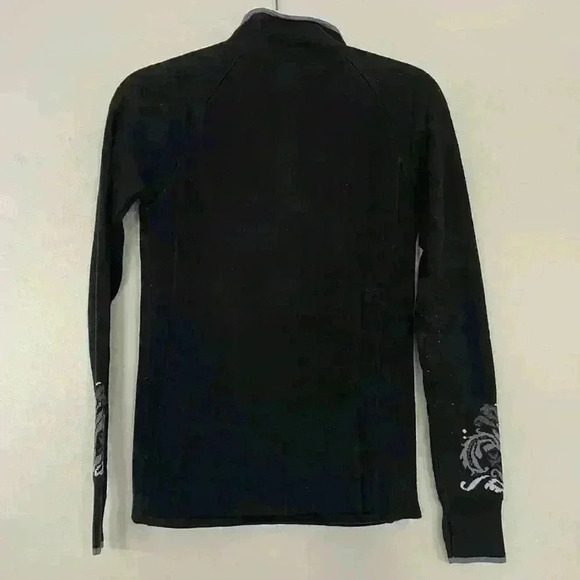 Athleta- Floral black half zip sweater Sz Small - Picture 7 of 10